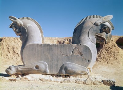 Double Griffin from a capital, Achaemenian period by Achaemenid